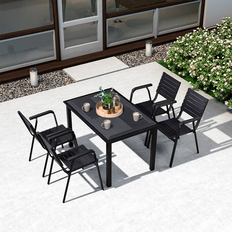 Durable Black WPC Table with Sleek Modern Design for Outdoor and Indoor Use zy-034