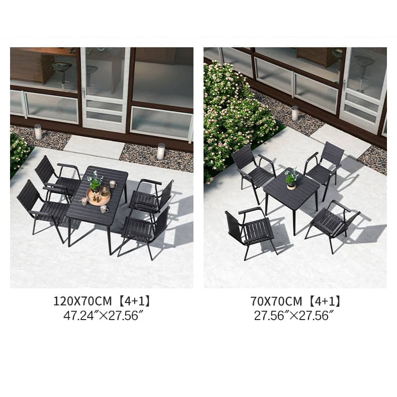 Durable Black WPC Table with Sleek Modern Design for Outdoor and Indoor Use zy-034