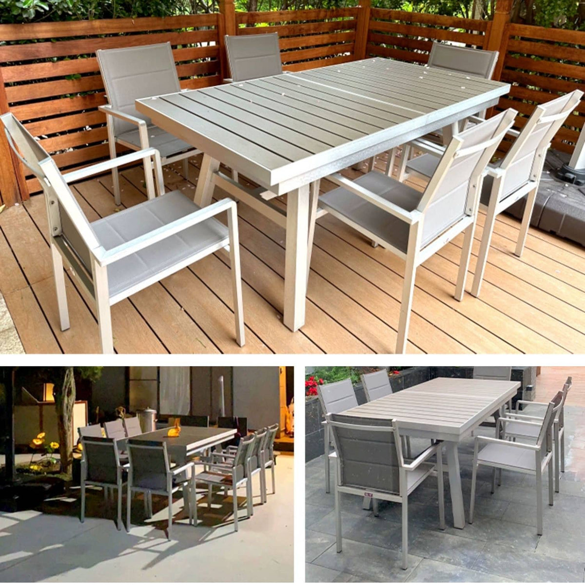 Shop Durable Gray WPC Aluminum Alloy Table – Perfect for Modern Outdoor Spaces zy-036