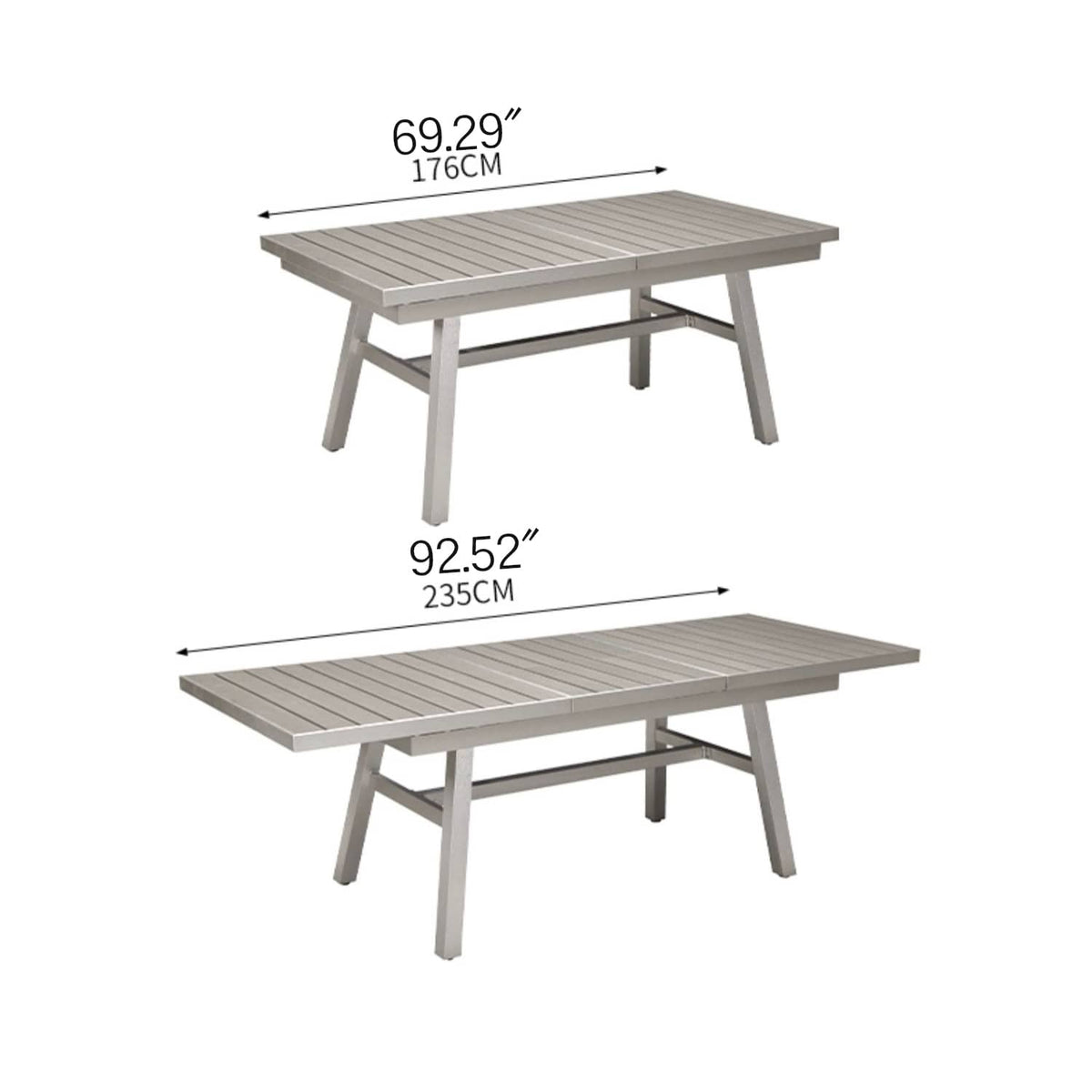 Shop Durable Gray WPC Aluminum Alloy Table – Perfect for Modern Outdoor Spaces zy-036