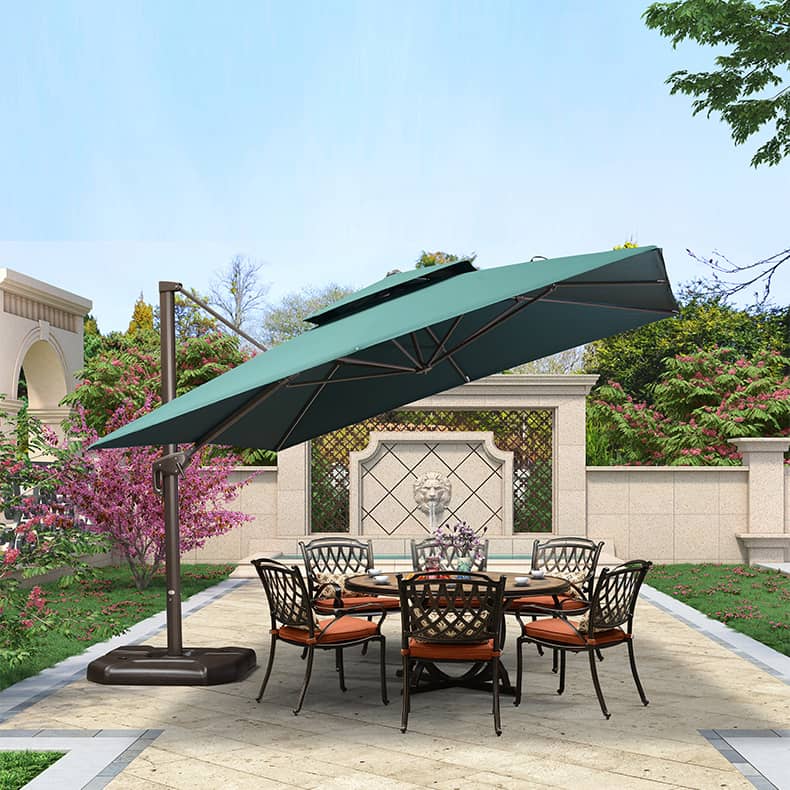 Durable Color-Woven Fabric Sunshade with Sturdy Aluminum Alloy Resin Frame zy-127-1