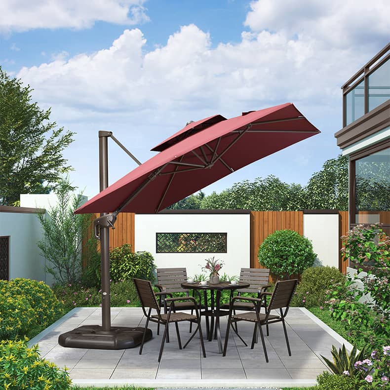 Durable Color-Woven Fabric Sunshade with Sturdy Aluminum Alloy Resin Frame zy-127-1