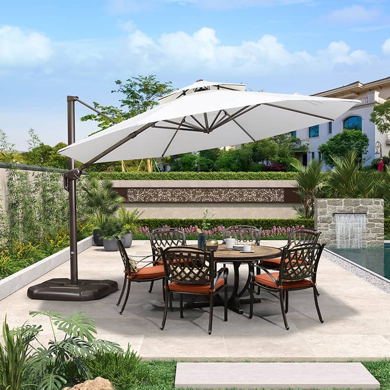 Premium Color-Woven Fabric Sunshade with Durable Aluminum Alloy Frame - Perfect for Outdoor Relaxation zy-127-2