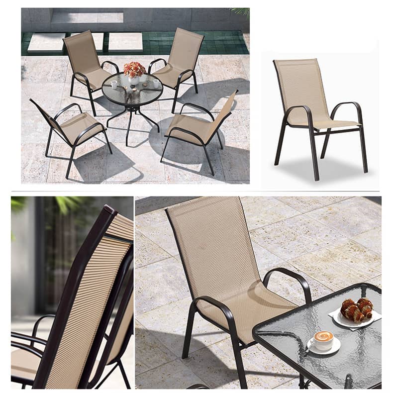 Sleek Modern Chair: Brown Black PVC with Galvanized Steel Frame and PE Rattan Detailing zy-149