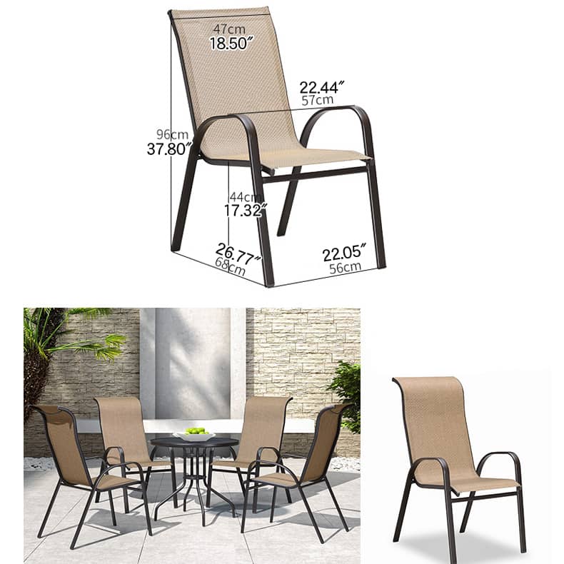 Sleek Modern Chair: Brown Black PVC with Galvanized Steel Frame and PE Rattan Detailing zy-149