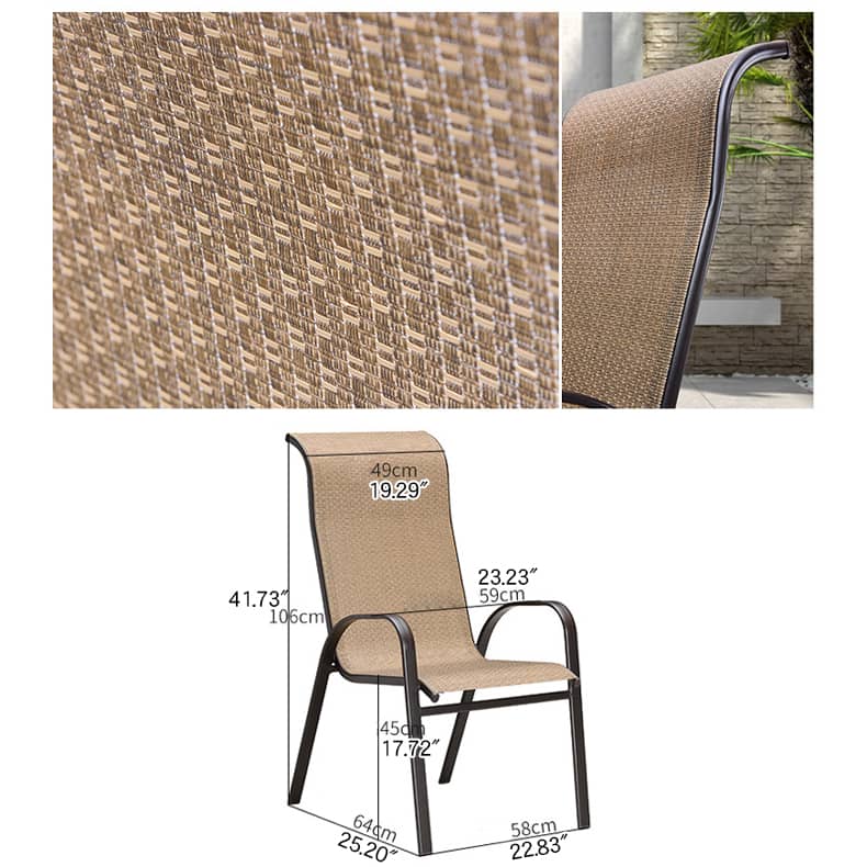 Sleek Modern Chair: Brown Black PVC with Galvanized Steel Frame and PE Rattan Detailing zy-149