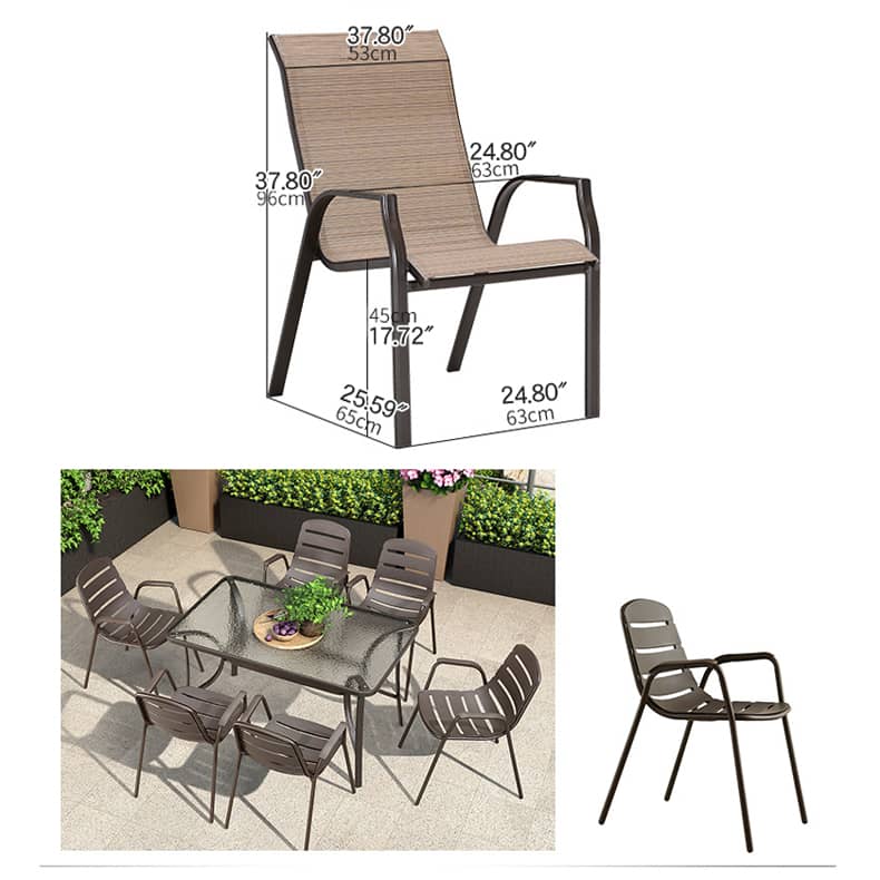 Sleek Modern Chair: Brown Black PVC with Galvanized Steel Frame and PE Rattan Detailing zy-149