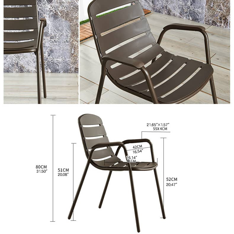 Sleek Modern Chair: Brown Black PVC with Galvanized Steel Frame and PE Rattan Detailing zy-149