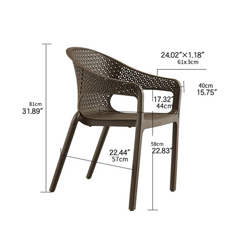 Sleek Modern Chair: Brown Black PVC with Galvanized Steel Frame and PE Rattan Detailing zy-149