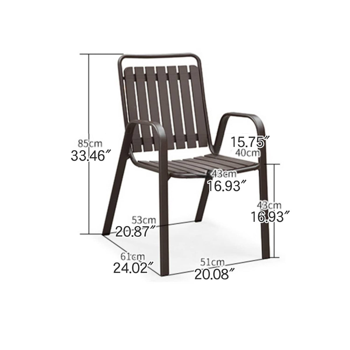 Sleek Modern Chair: Brown Black PVC with Galvanized Steel Frame and PE Rattan Detailing zy-149