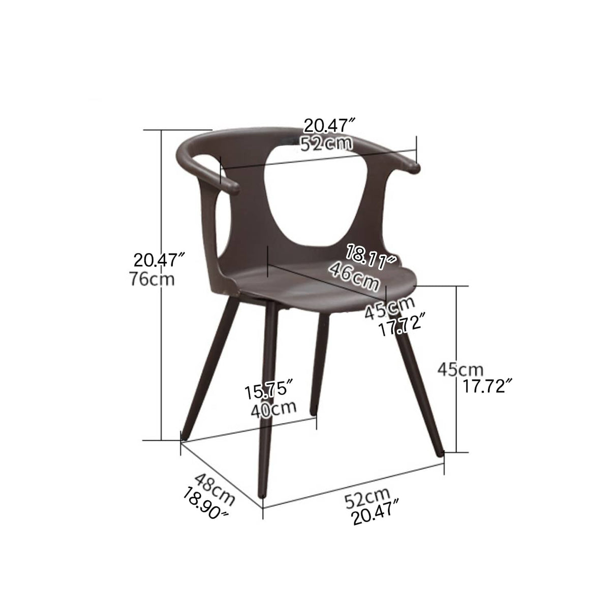 Sleek Modern Chair: Brown Black PVC with Galvanized Steel Frame and PE Rattan Detailing zy-149