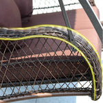 Stylish Outdoor Swing Chair in Brown PE Rattan with Sturdy Galvanized Steel Frame zy-154