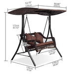 Stylish Outdoor Swing Chair in Brown PE Rattan with Sturdy Galvanized Steel Frame zy-154