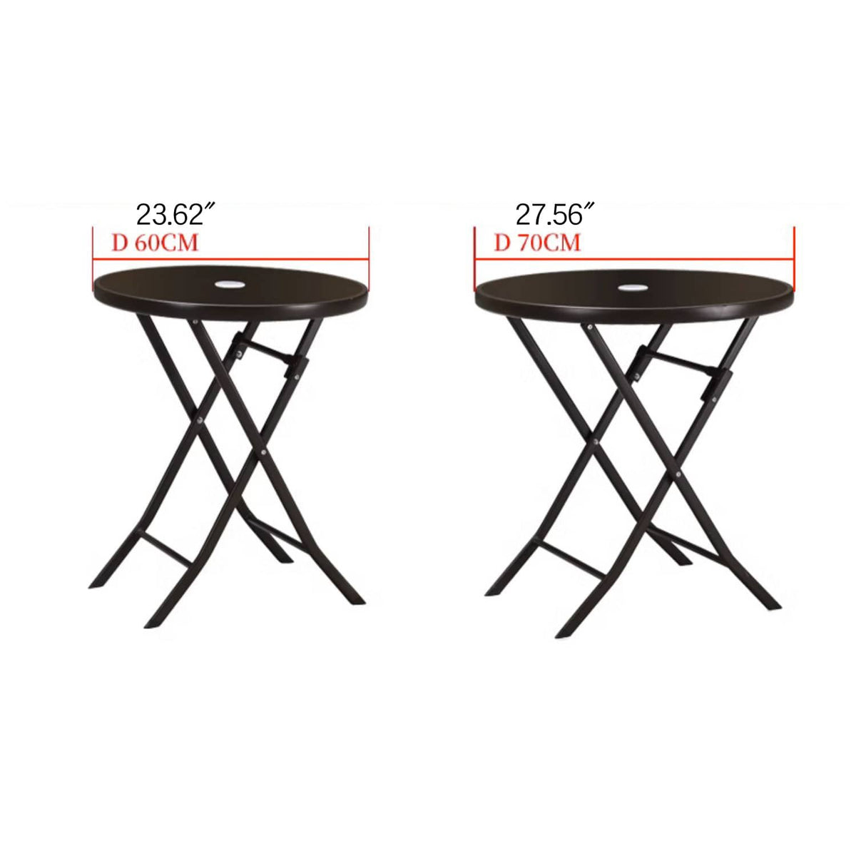 Stylish Modern Table with Black Glass Top and Durable Brown Steel Frame zy-268