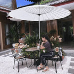 Premium Outdoor Sunshade - Khaki, Wine Red & White - Durable Aluminum Alloy Frame with Color-Woven Fabric zy-52