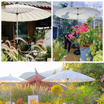 Premium Outdoor Sunshade - Khaki, Wine Red & White - Durable Aluminum Alloy Frame with Color-Woven Fabric zy-52