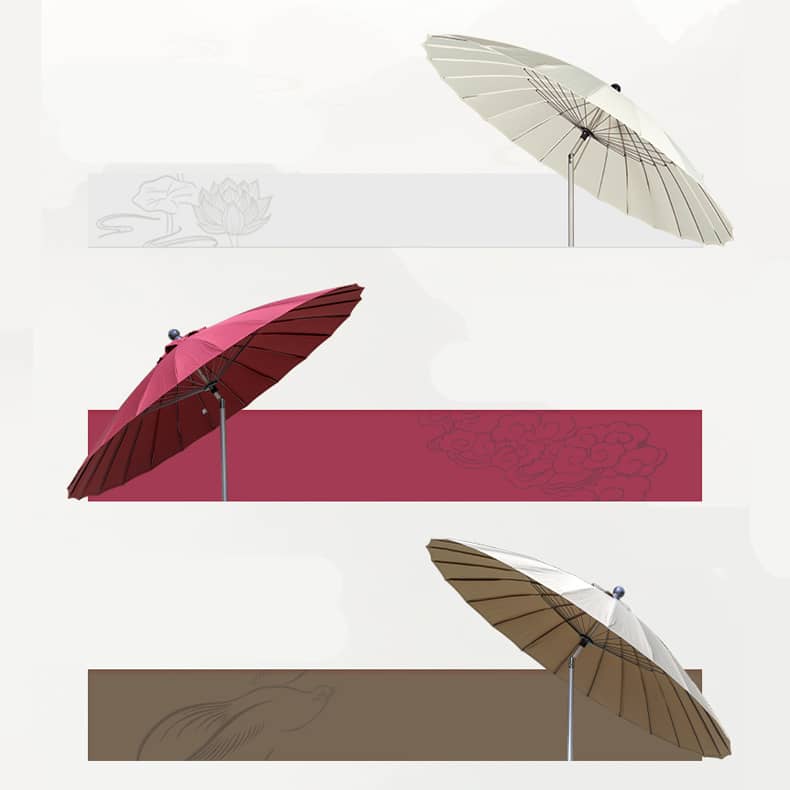 Premium Outdoor Sunshade - Khaki, Wine Red & White - Durable Aluminum Alloy Frame with Color-Woven Fabric zy-52