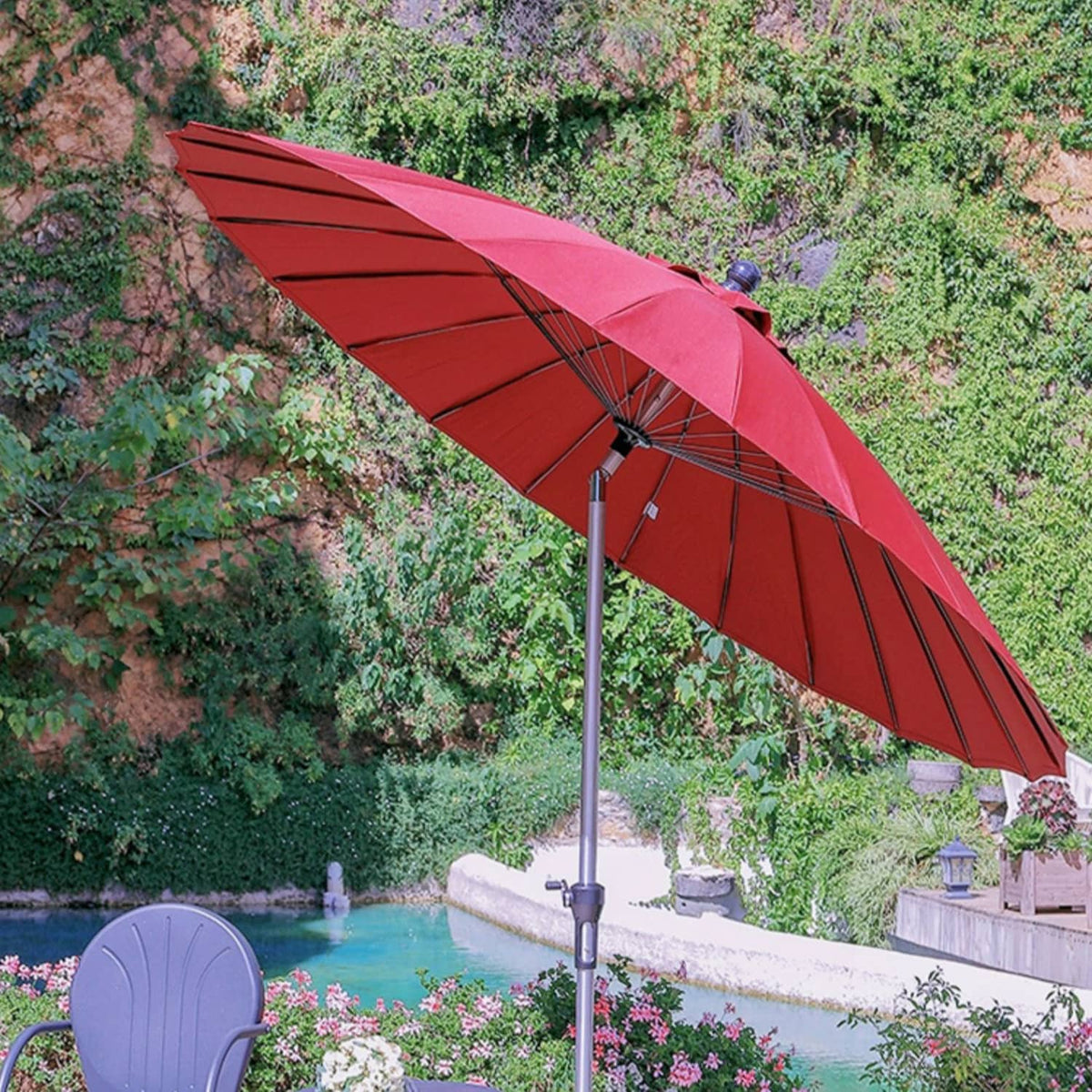 Premium Outdoor Sunshade - Khaki, Wine Red & White - Durable Aluminum Alloy Frame with Color-Woven Fabric zy-52