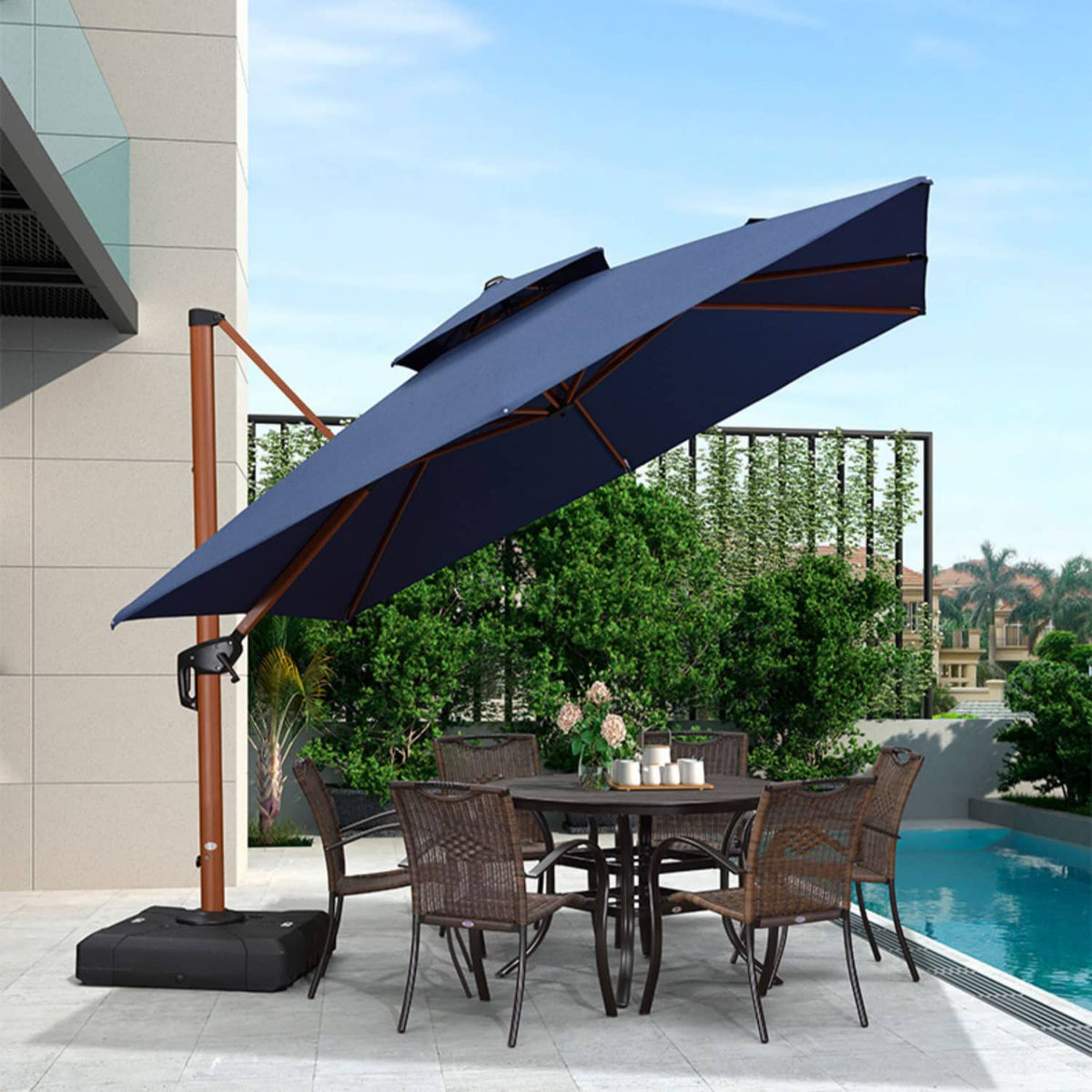 Stylish Aluminum Alloy Sunshade with Durable Woven Fabric for Ultimate UV Protection zy-55